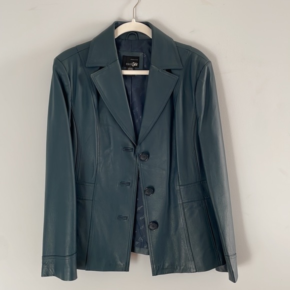 East 5th Jackets & Coats East 5th Genuine Leather Dark Teal Blue